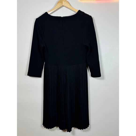 Ganni x Anthropologie Fulton Black Pleated Knit A-Line Cocktail Mini Dress Small - Picture 9 of 13